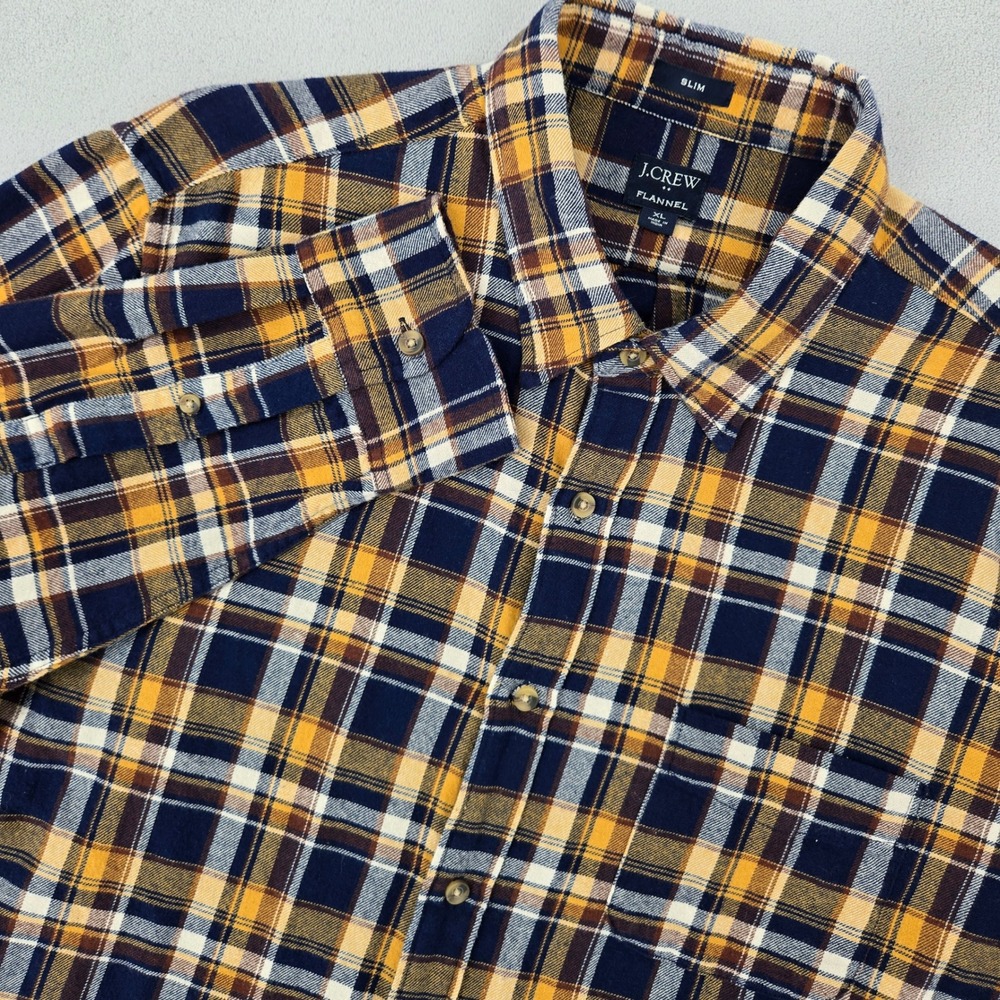 J.Crew Mens XL Slim Flannel Shirt Plaid Long Sleeve Button Down Gorpcore‎